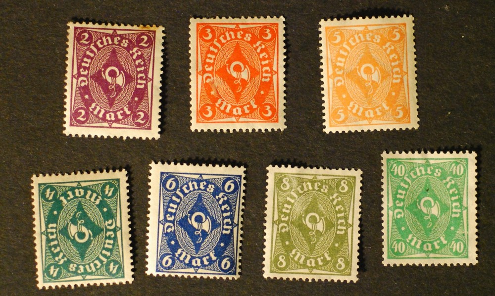 1922 Germany Post Horn Stamps – Starting Sc#185 MH OG and without Gum