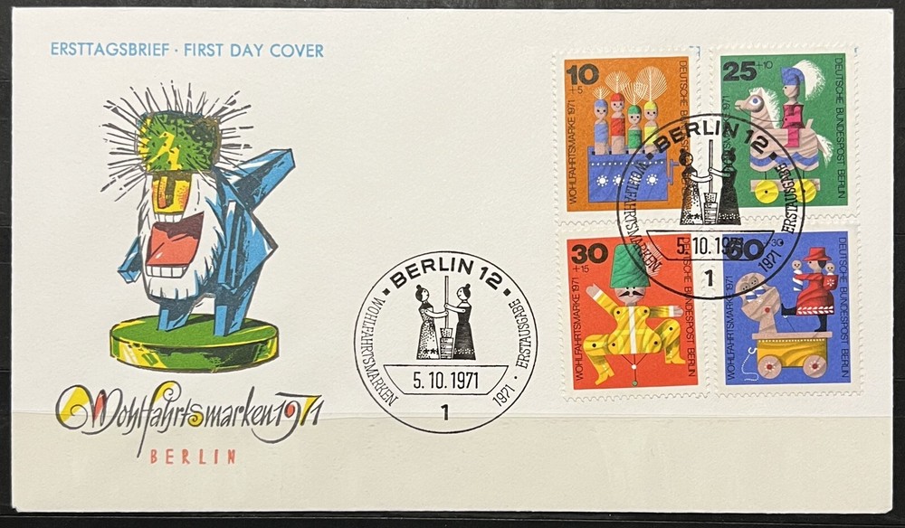 Germany Berlin FDC 1971 – Old wooden toys.