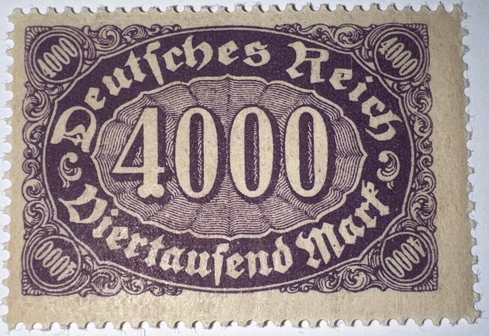 Travelstamps: 1922 Germany Stamps Deutsches Reich 4000 Mark Mi. Nr. 255 MOGNH