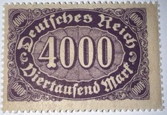 Travelstamps: 1922 Germany Stamps Deutsches Reich 4000 Mark Mi. Nr. 255 MOGNH