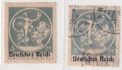 1920 Bayern Deutsches Reich Overprints 3–20 Mark Mint & Used Set