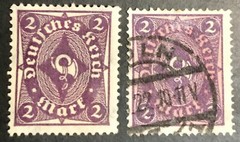 Deutsches Reich-Germany Stamp-1922-1923 Posthorn-2 Mk. Dark Violet/Purple Pink