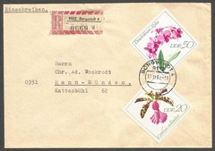 DDR Germany 1968 Orchids Flowers on Registered Cover Burgstadt to Hann-Munden