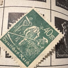Germany Deutsches Reich 40 Pf Green Worker Used Postage Stamp Uncertified