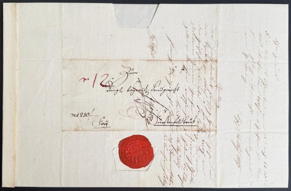 Authentic Historical Seal Letter From Munich To Fürstenfeldbruck 1824