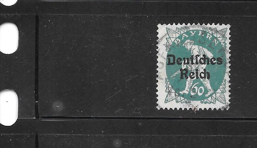 BAVARIA SC #263 1920 60PF OVERPRINT VINTAGE OLD USED VERY FINE CLASSIC STAMP