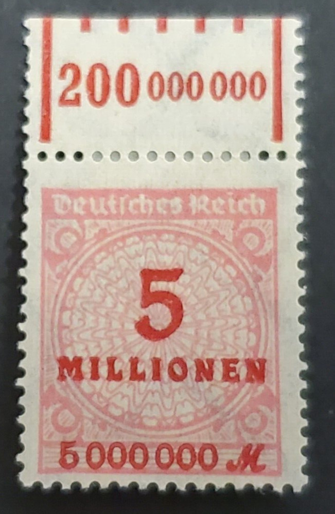 Germany, nice inflation overprint with selvage (stamp MNH)