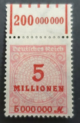 Germany, nice inflation overprint with selvage (stamp MNH)