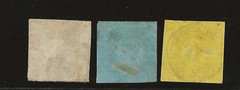 Germany Baden Scott #6, #8, #9, used 1853-58 numerals, imperf, nice cancels f/vf