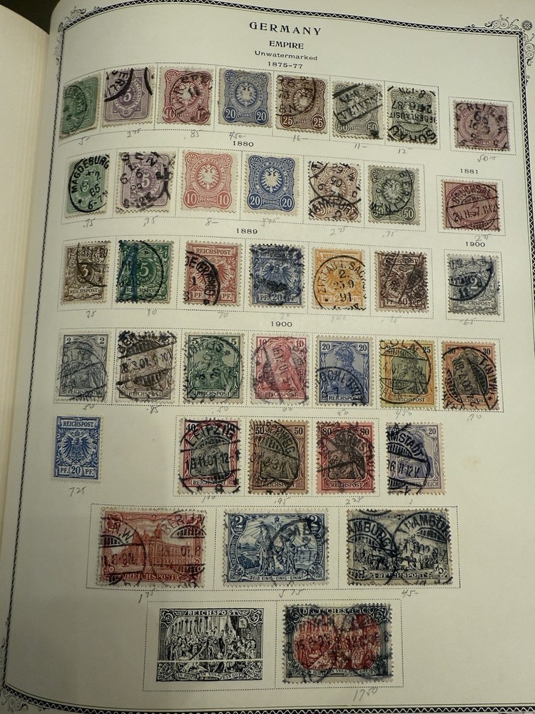 Germany German Empire Stamps 1875-77, 1880, 1881,1889, & 1900 Used