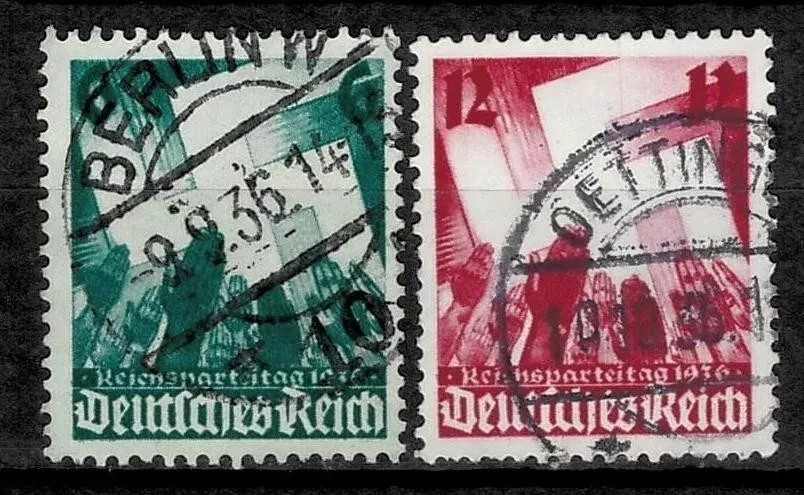 German Reich 1936 ☀ Nuremberg Party 1939 Mi# 632/633 ☀ Used