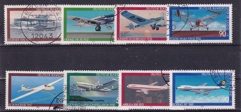 Bundesrepublik used 1005-8 & 1040-3 B558-61 & B570-3 airplanes