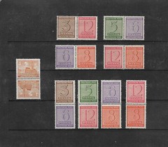Germany (Occ.) Stamps: Booklet Pane Items; Se-Tenants/Tete-Beche; 9 Diff. Pairs