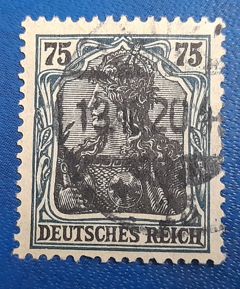 Stamp Germany Reich Germania 75 Pfennig 1920 INFLA BERLIN Mi. Nr. 104 a (29311)