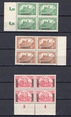 GERMANY SAAR 1920 GERMANIA OVERPRINTS MICHEL 32-43 (13) BLOCKS OF 4 PERFECT MNH