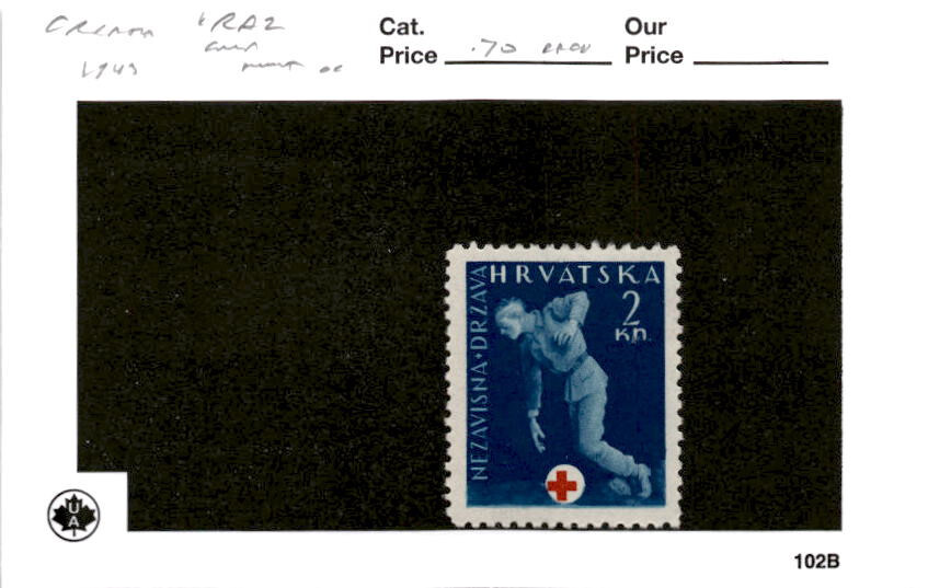 Croatia, Postage Stamp, #RA2 Mint Hinged, 1942 WWII German State (AB)