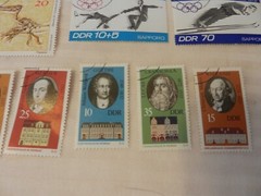 Lot of 22 East Germany Stamps 1968-1969, 1971, 1973 Art, Fossils, Sports, More