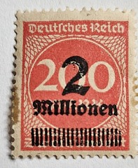 Germany 1923 2 Million Inflation Overprint 200 Marks, MINT, H, Single Stamp