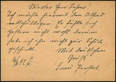 Germany 1942 School Parent Note Stationery Postal Card Europe WWII
