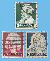 Germany 1935 WW2 Third Reich Bach Handel Schutz Stamp Set WW2 Mi# 573 575 #90
