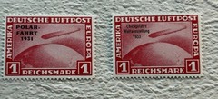 Zeppelin Airmail Stamps Set of 8 Deutsche Luftpost Reprints Immaculate Unused