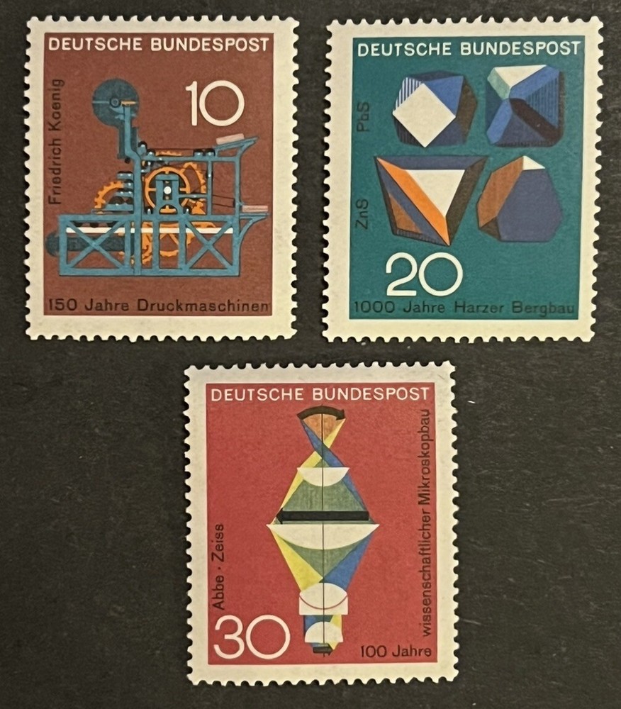 Travelstamps: Germany Stamps Scott #978-980 Progress in Science & Technology MNH