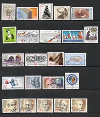 GERMANY – 1982– COMMEMORATIVE ISSUES – 23 DIFFERENT STAMPS – USED