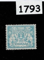 Unused stamp Issued 1923 Scott #124 Danzig Poland Germany Free city #1793