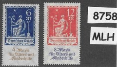 MLH Stamp set Sc B3 & B4 Planting charity Weimar Republic Germany 1922 #8758