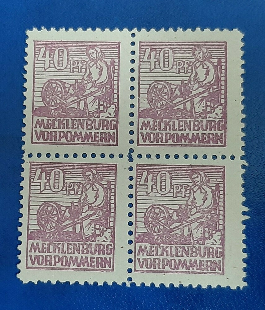 Germany Stamps Allied Occupation 4x 40 Pfennig 1946 Block SBZ Mi. Nr. 40 (19783)