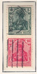 Germany – 1916 Zd-MiNr. S4 aa, 5pf+10pf Germania, se-tenant pair (Used)