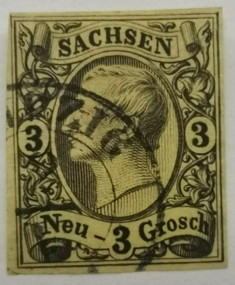 GERMANY Saxony Scott# 12 used 1855 3 gr.