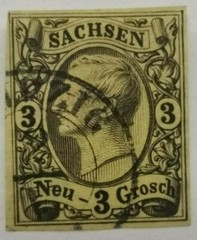 GERMANY Saxony Scott# 12 used 1855 3 gr.