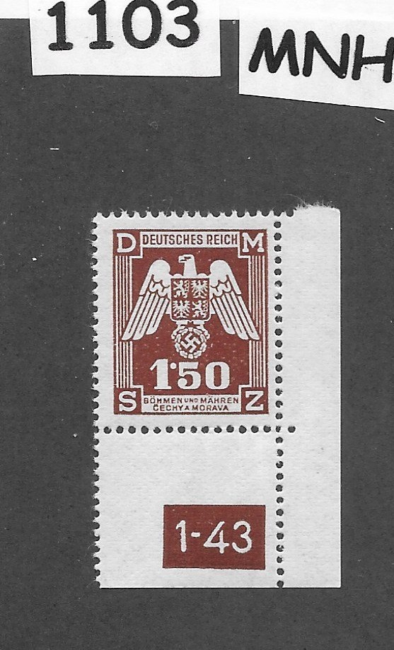 MNH stamp Third Reich official Sc 020 WWII Germany Occupation BaM 1943 #1103