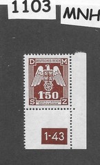 MNH stamp Third Reich official Sc 020 WWII Germany Occupation BaM 1943 #1103