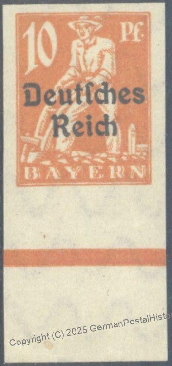 Germany 1920 Overprint Bavaria 10pf 120U MNH Abscheidserie 115493