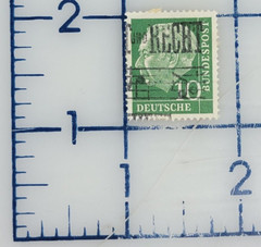 GERMANY ~ Deutrche/Bundespost ~ 10 Saufend ~ Cancelled/Posted ~ c.1954 ~ B308
