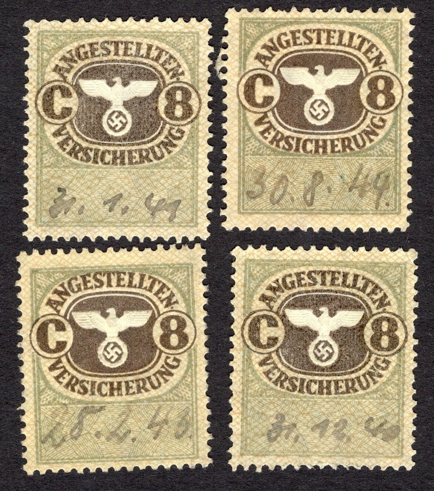 WW2 Germany Angestellten Versicherung Quittungskarte Med. Insurance- #B5(1)