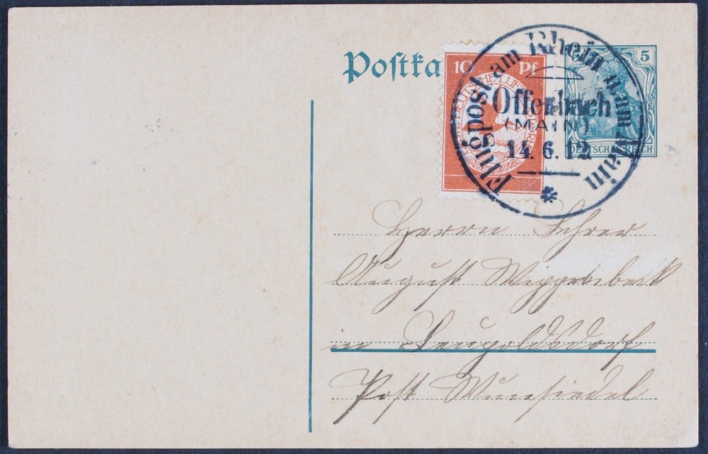 GERMANY 1912 ZEPPELIN, Airship „Schwaben“ Offenbach 14.6.12 com Flight Card LOOK