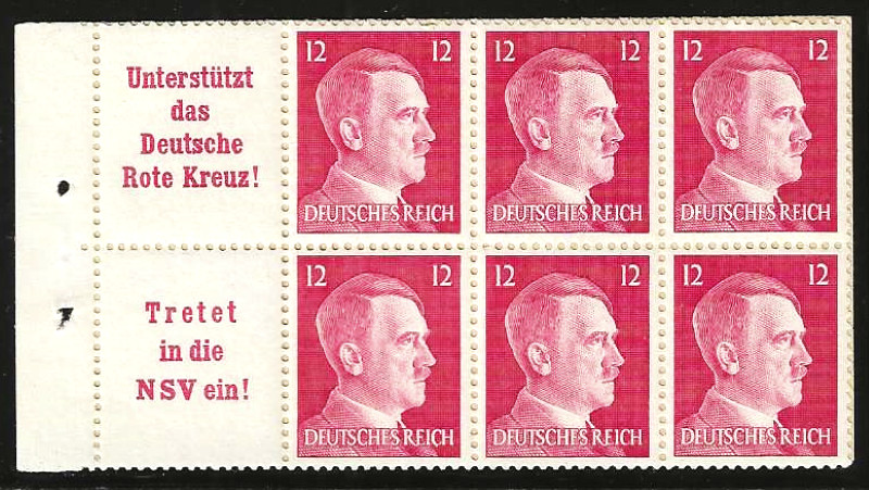 GERMANY 1941 „Hitler“ Booklet Pane Michel H-Blatt-#122, Sct #513a Mint/NH SUPERB