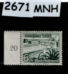 MNH Stamp B110 1937 Germany Boats Ships Schooners Winter relief fund #2671