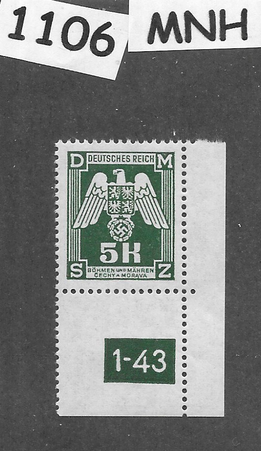 MNH stamp Third Reich official Sc 024 WWII Germany Occupation BaM 1943 #1106