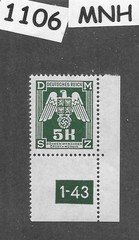 MNH stamp Third Reich official Sc 024 WWII Germany Occupation BaM 1943 #1106