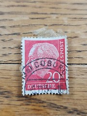 Germany Stamp Theodor Heuss 20pf Used Red