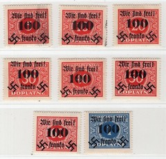 GERMANY OCC SUDETENLAND RUMBURG SCARCE POSTAGE DUE SET MICHEL 36-43 PERFECT MH