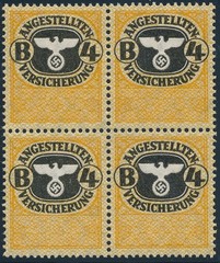Stamp Germany Revenue Block WWII Fascism War Era Social Services Set MNH