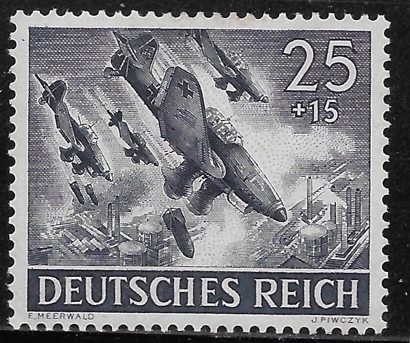 WWII 1943 Germany Semi-Postal Deutsches Reich Wehrmacht Mi#839 MHOG Airplane