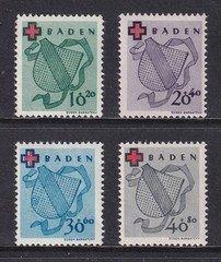 GERMANY 1949 Baden Red Cross set of 4 SG FB42-FB45 MH/* (CV £120)