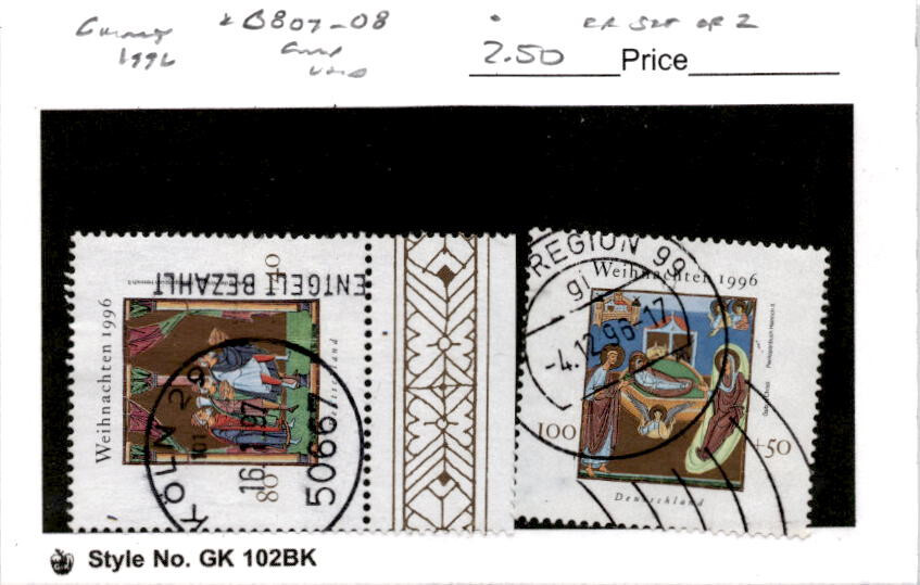 Germany, Postage Stamp, #B807-B808 Used, 1996 Christmas (AE)