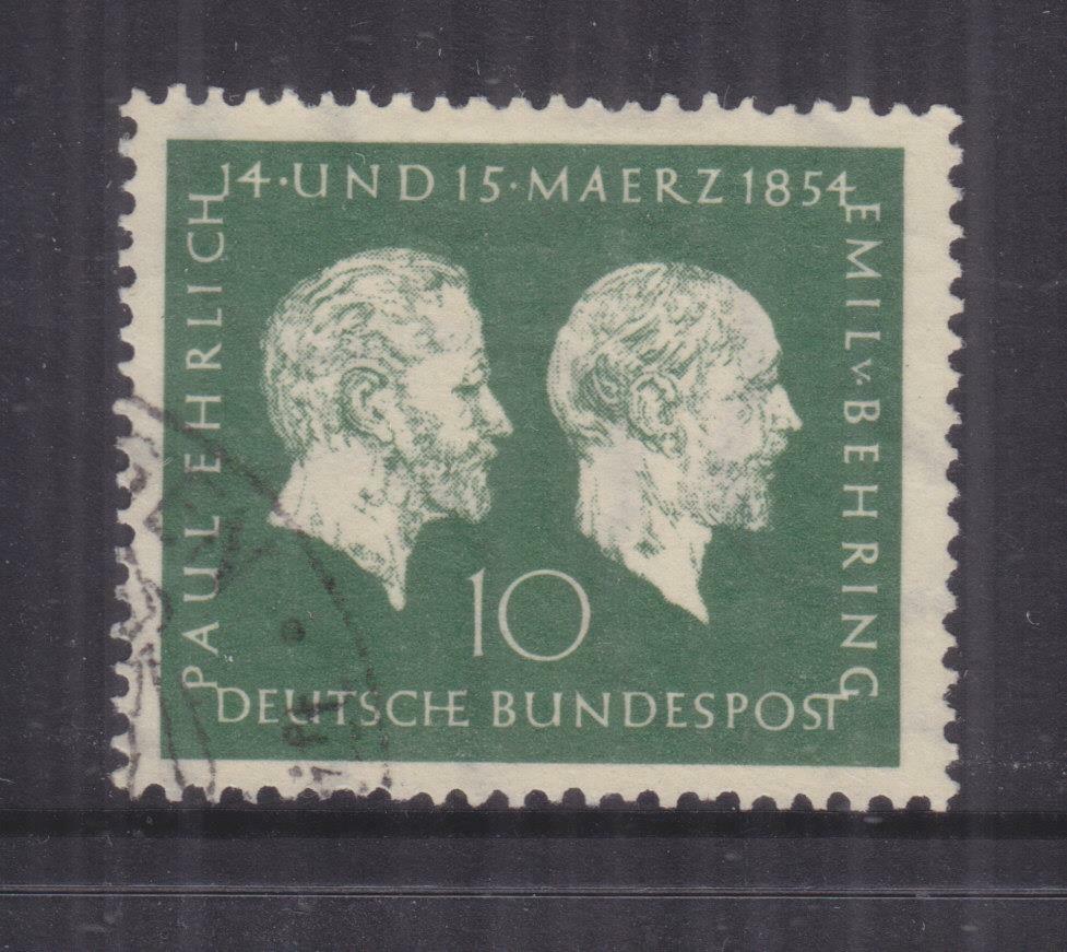 GERMANY, WEST, 1953 Ehrlich & Von Behring 10pf. Green, used.